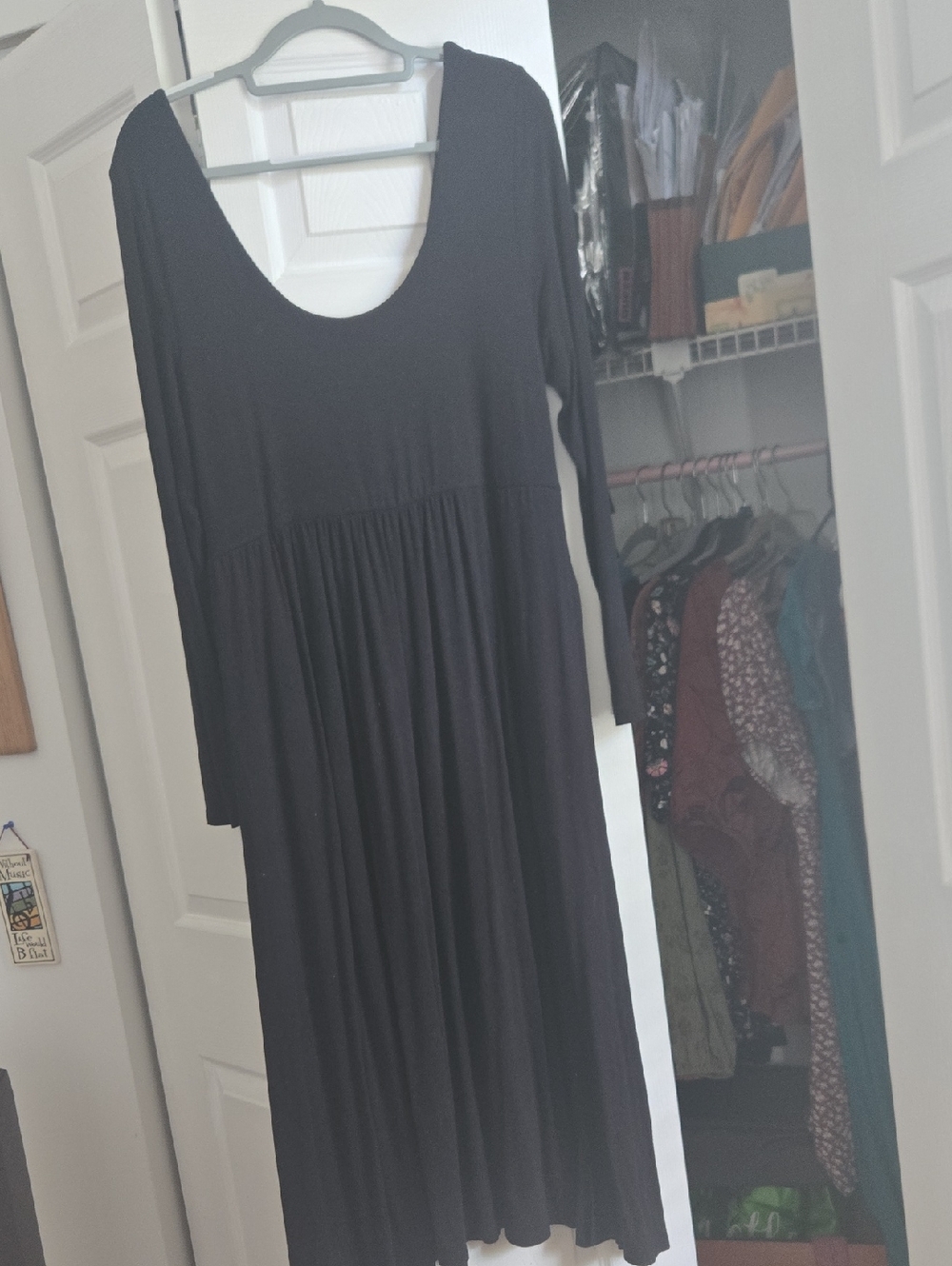 a new day Black Scoop Neck Long Sleeve Maxi Dress